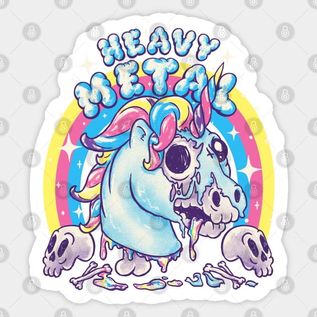 Heavy Metal Unicorn | Funny Cute Dead Unicorn Skull | Ironic Irony Ironical Sarcasm Sarcastic Poke fun Decay Death Putrefaction Zombie Making perfect Gift Present Sticker by anycolordesigns